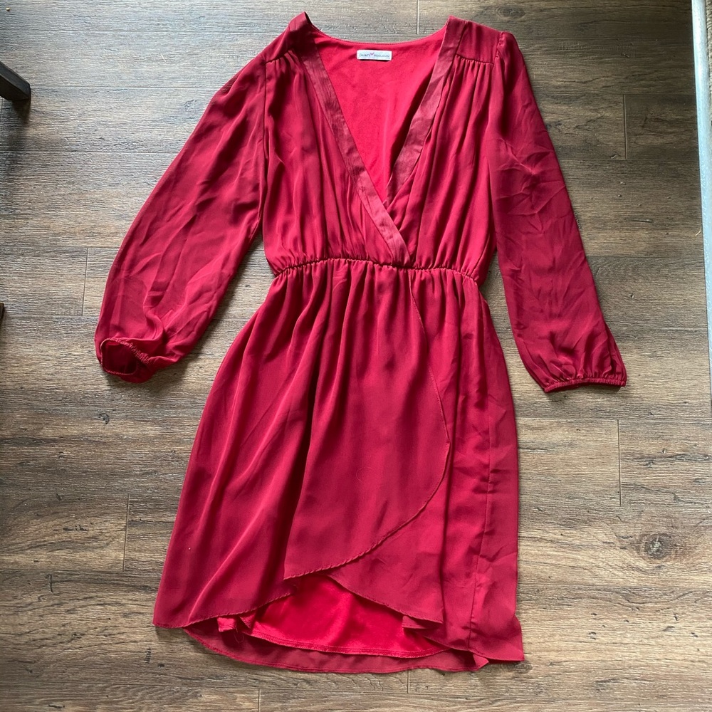 2/$40 Dainty hooligan red burgundy wrap dress medium